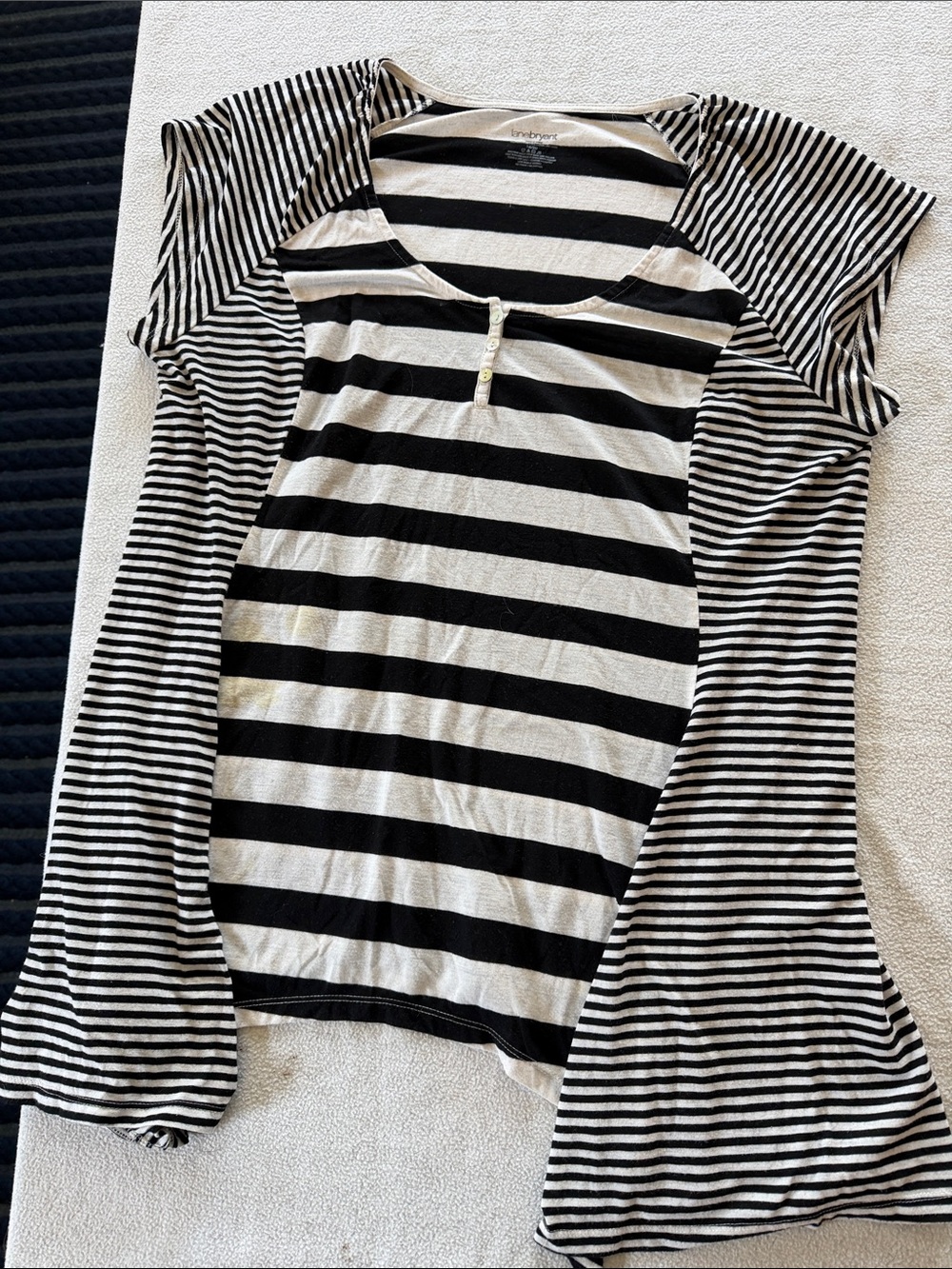 Women’s Black & White Striped Scoop Neck Tunic